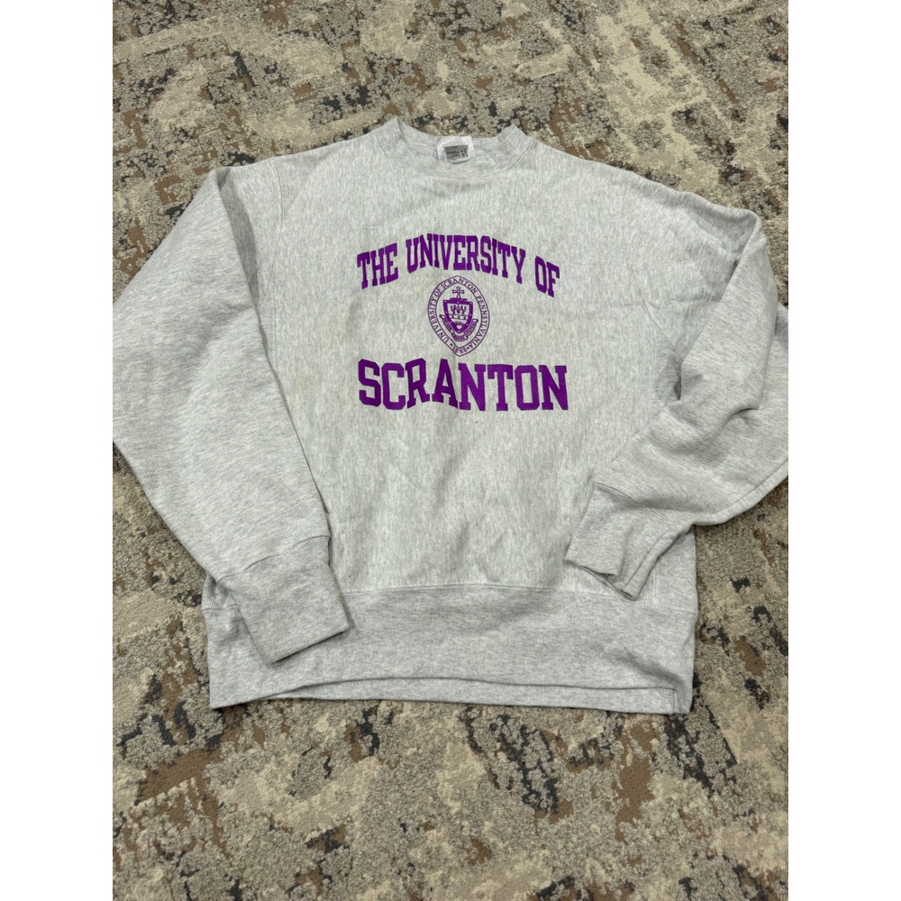 Champion Reverse Weave University of Scranton Sweatshirt Gray Small Pullover